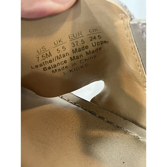 Franco Sarto Taupe Suede Slingback Kicks Platform Cork Sandals 7.5 - Picture 13 of 13